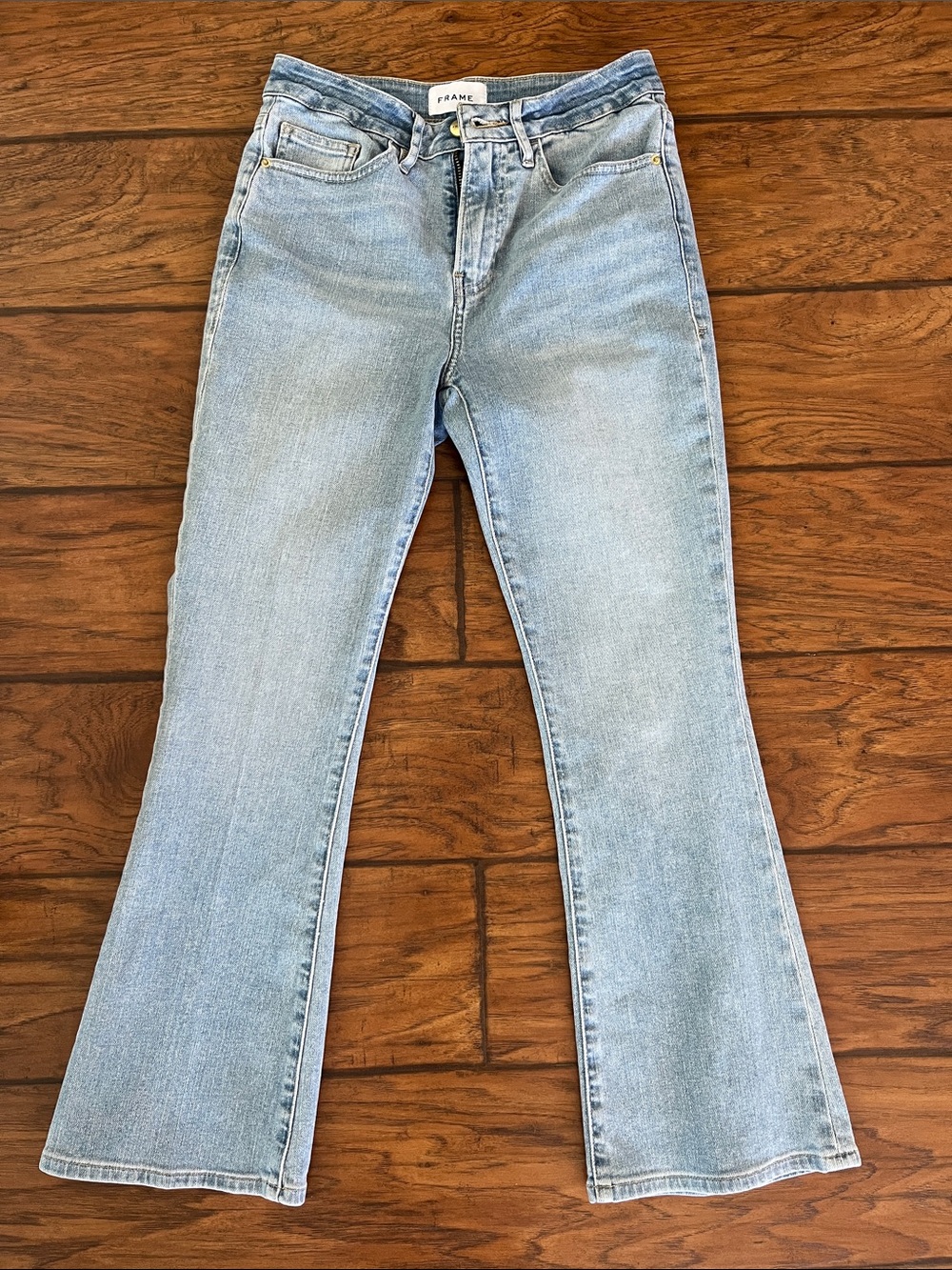 Frame Le Crop Mini Boot Jeans in Blue Springs - Like New